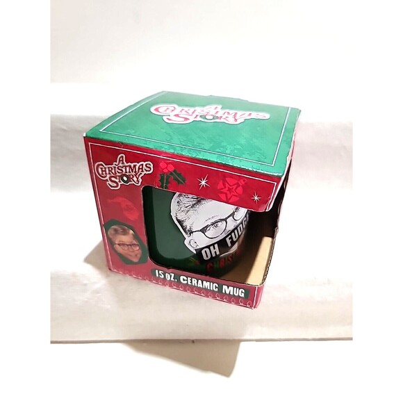 NIB Mug 15oz A Christmas Story “Oh Fudge” Holiday RALPHIE MUG Green - Picture 1 of 8